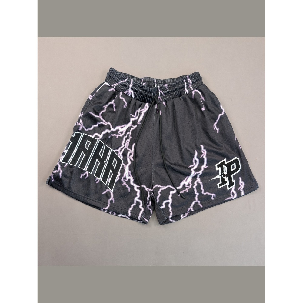 Inaka Power Lightning Mesh Shorts Navy Purple Men's Large Streetwear